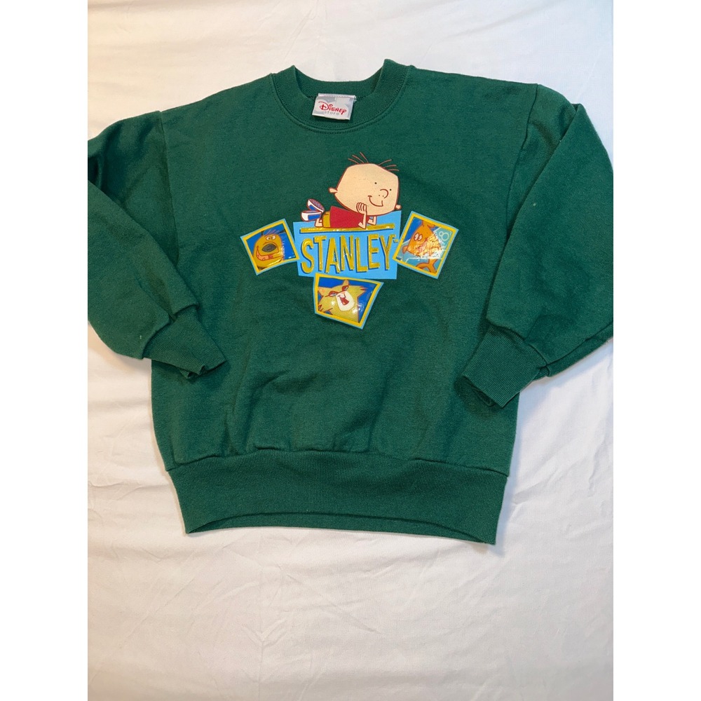 Vintage Disney Store Stanley Playhouse Disney Green Sweatshirt Kids XS 4 5